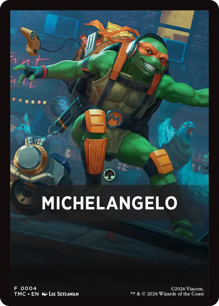 Michelangelo Theme Card [Teenage Mutant Ninja Turtles Commander Tokens] | Anubis Games and Hobby