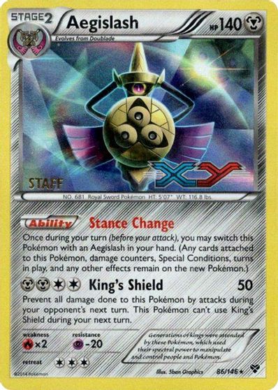 Aegislash (86/146) (Staff Prerelease Promo) [XY: Black Star Promos] | Anubis Games and Hobby