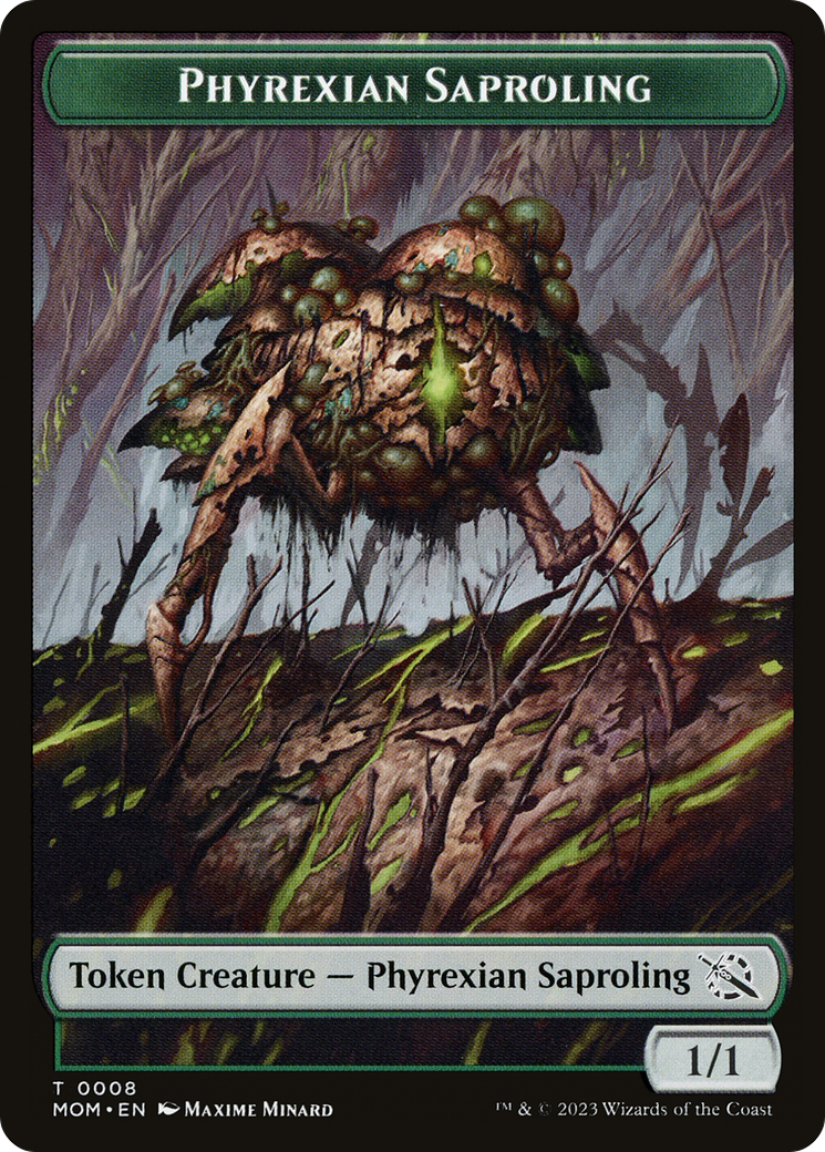 Treasure (20) // Phyrexian Saproling Double-Sided Token [March of the Machine Tokens] | Anubis Games and Hobby