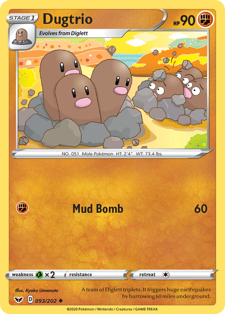 Dugtrio (093/202) [Sword & Shield: Base Set] | Anubis Games and Hobby