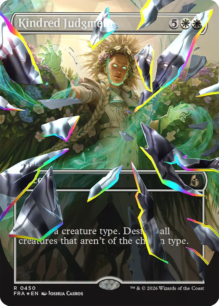 Kindred Judgment (Borderless) (Facet Foil) [Reality Fracture] | Anubis Games and Hobby