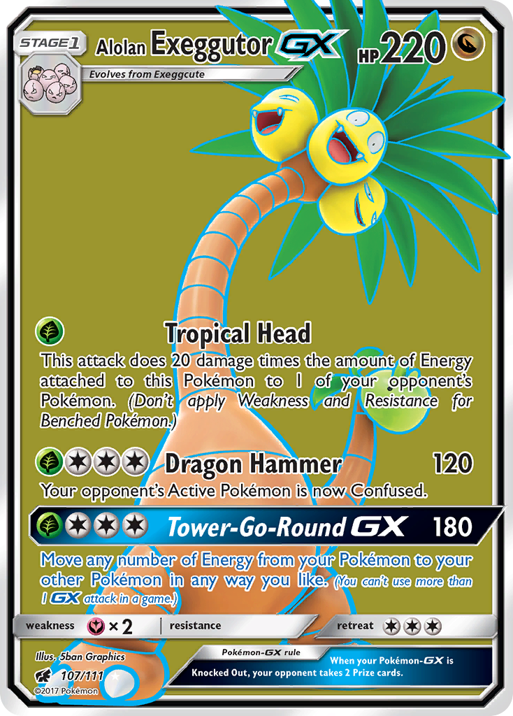 Alolan Exeggutor GX (107/111) [Sun & Moon: Crimson Invasion] | Anubis Games and Hobby