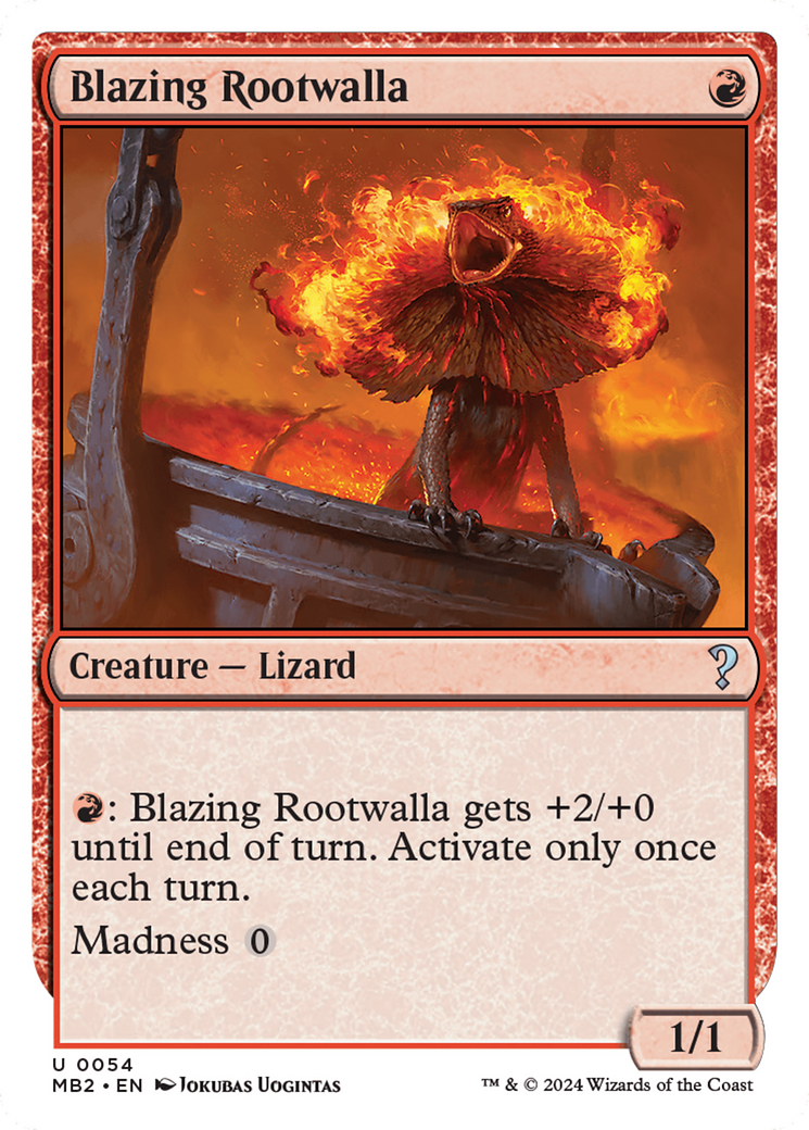 Blazing Rootwalla (White Border) [Mystery Booster 2] | Anubis Games and Hobby