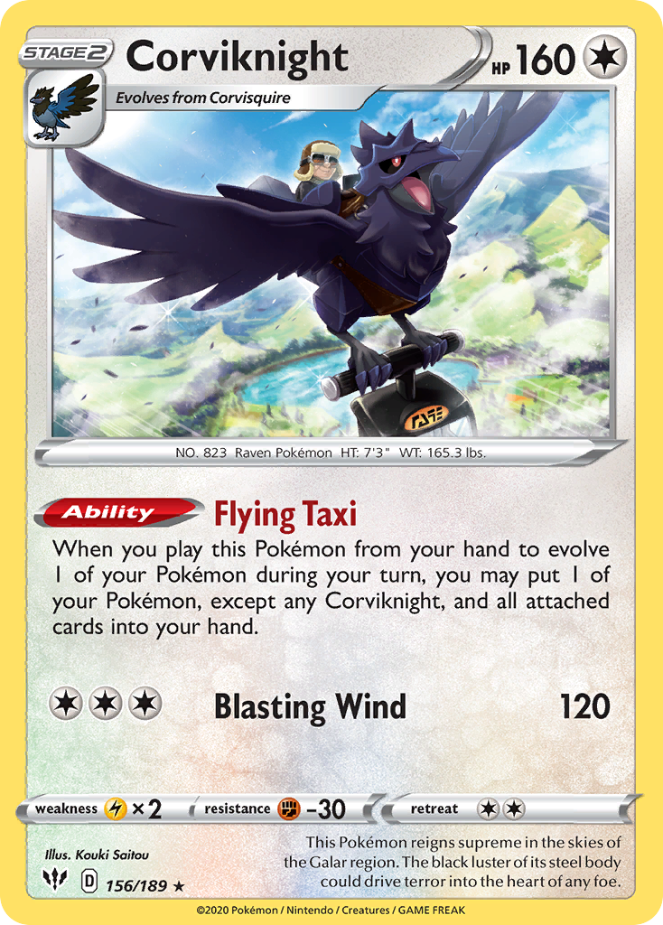 Corviknight (156/189) [Sword & Shield: Darkness Ablaze] | Anubis Games and Hobby