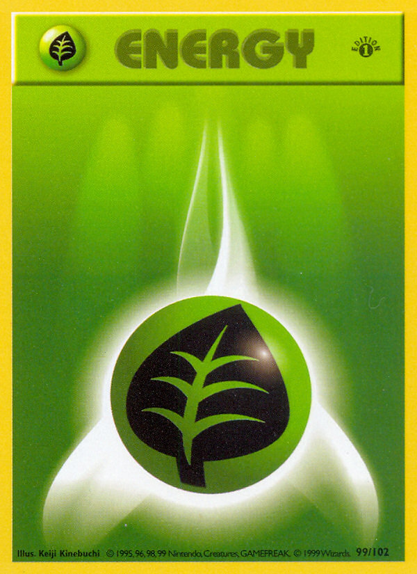 Grass Energy (99/102) (Shadowless) [Base Set 1st Edition] | Anubis Games and Hobby