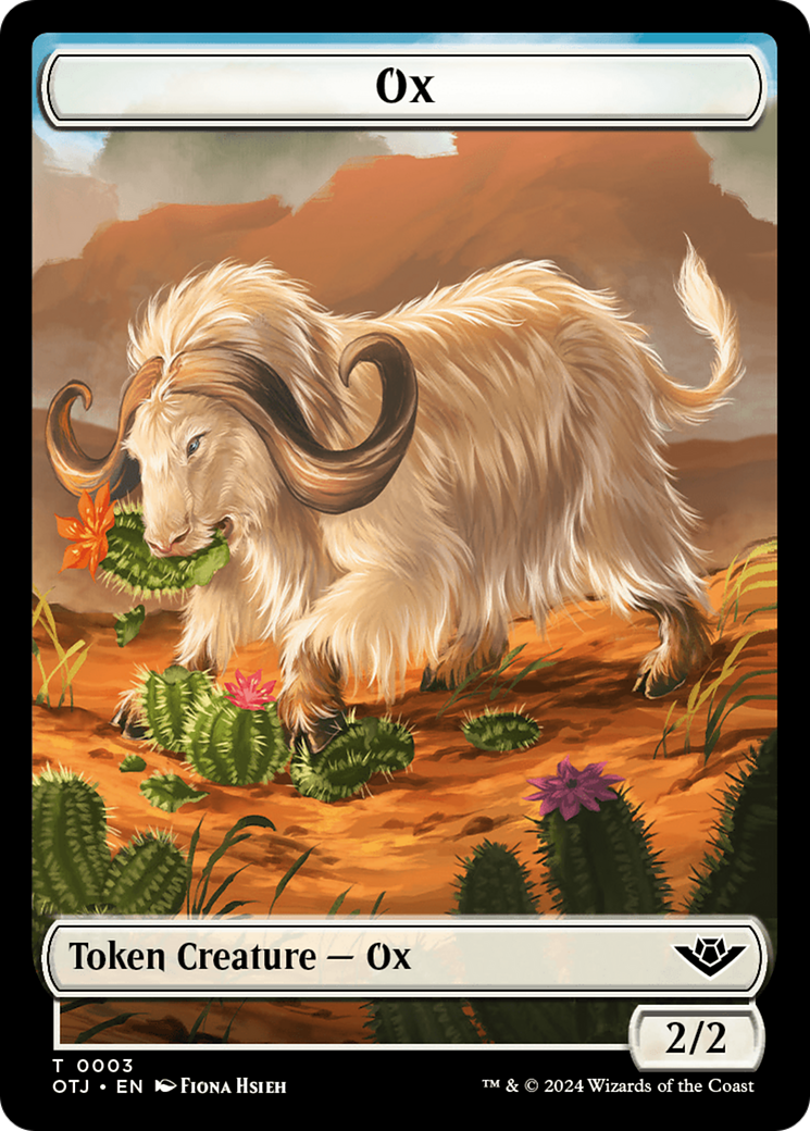 Treasure // Ox Double-Sided Token [Outlaws of Thunder Junction Tokens] | Anubis Games and Hobby