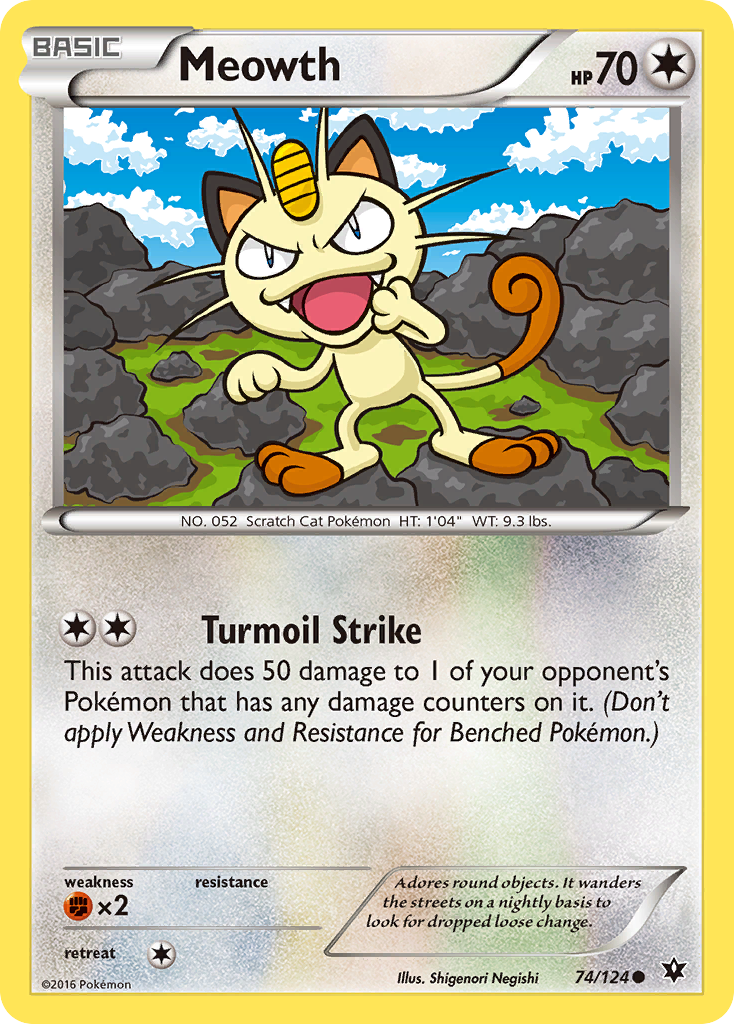 Meowth (74/124) [XY: Fates Collide] | Anubis Games and Hobby