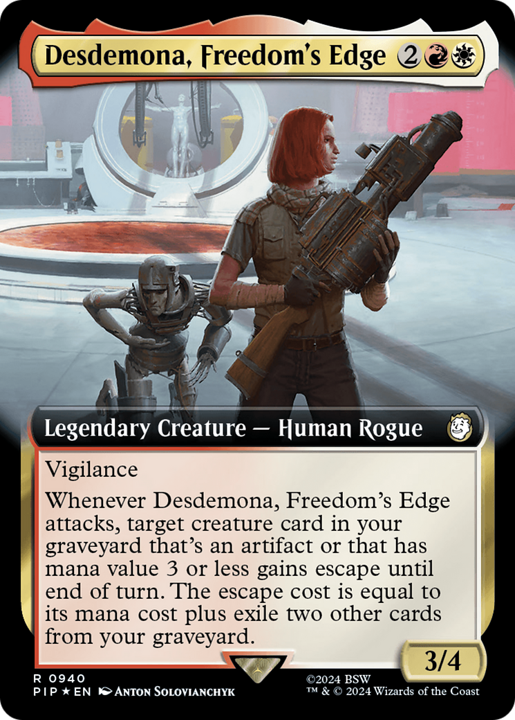 Desdemona, Freedom's Edge (Extended Art) (Surge Foil) [Fallout] | Anubis Games and Hobby