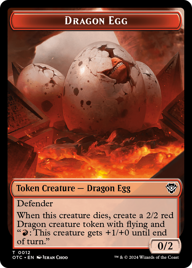 Dragon Egg // Dragon Double-Sided Token [Outlaws of Thunder Junction Commander Tokens] | Anubis Games and Hobby
