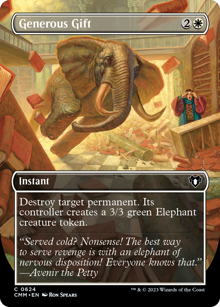 Generous Gift (Borderless Alternate Art) [Commander Masters] | Anubis Games and Hobby