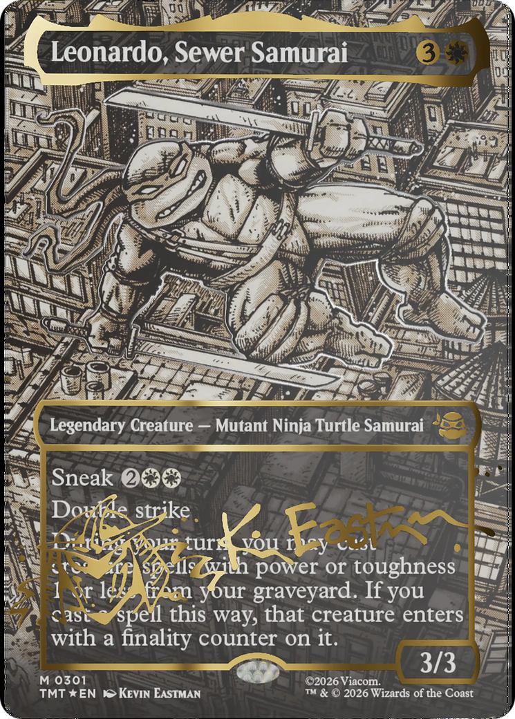 Leonardo, Sewer Samurai (Borderless) (Gold-Stamped Signature) [Teenage Mutant Ninja Turtles] | Anubis Games and Hobby