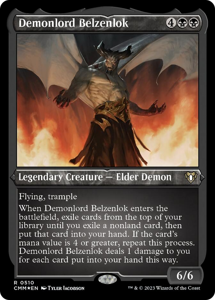 Demonlord Belzenlok (Foil Etched) [Commander Masters] | Anubis Games and Hobby