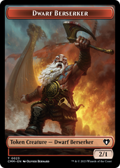 Elemental (0024) // Dwarf Berserker Double-Sided Token [Commander Masters Tokens] | Anubis Games and Hobby