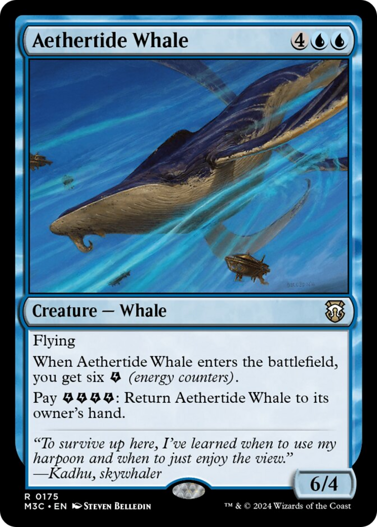 Aethertide Whale (Ripple Foil) [Modern Horizons 3 Commander] | Anubis Games and Hobby