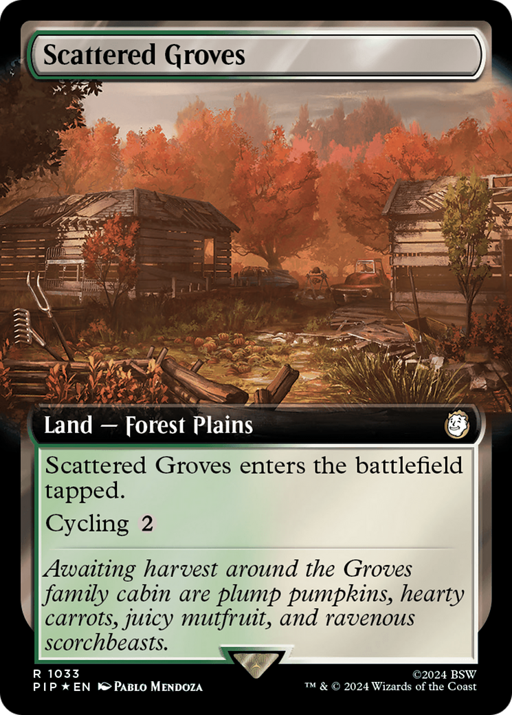 Scattered Groves (Extended Art) (Surge Foil) [Fallout] | Anubis Games and Hobby