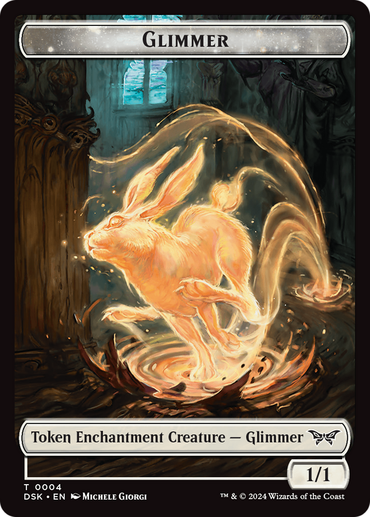 Glimmer // Gremlin Double-Sided Token [Duskmourn: House of Horror Tokens] | Anubis Games and Hobby