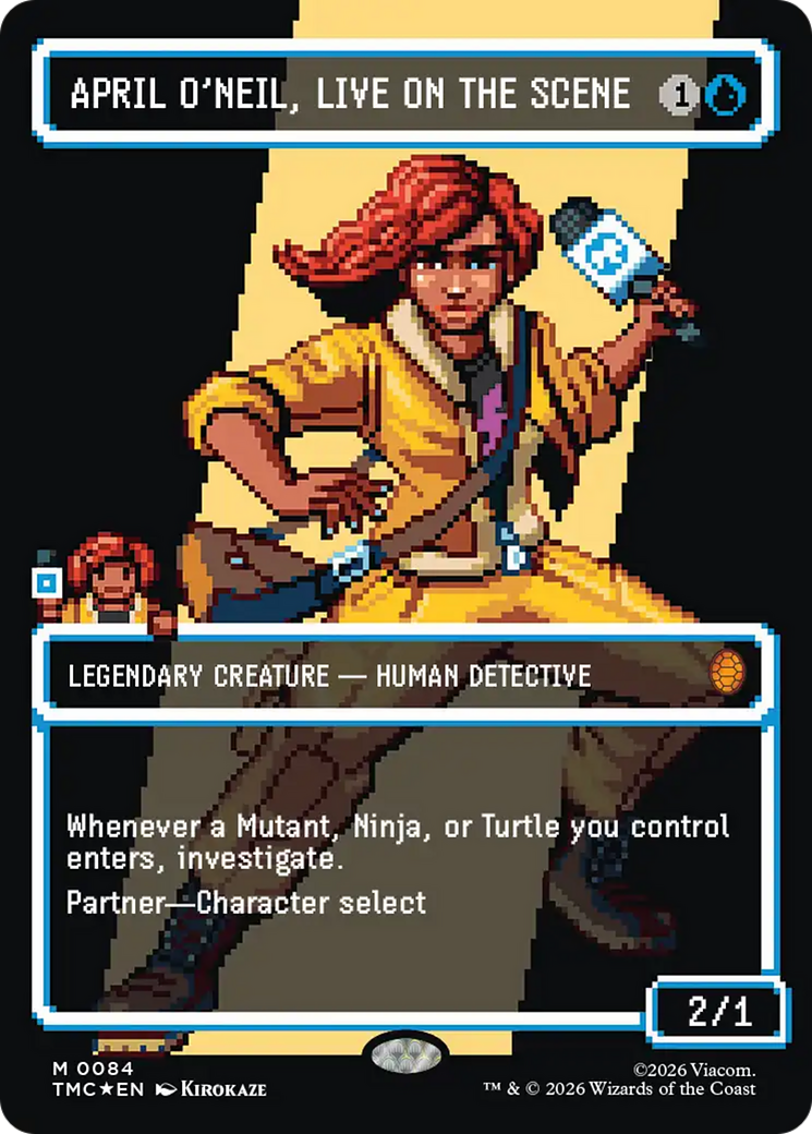 April O'Neil, Live on the Scene (Borderless) (Surge Foil) [Teenage Mutant Ninja Turtles Commander] | Anubis Games and Hobby
