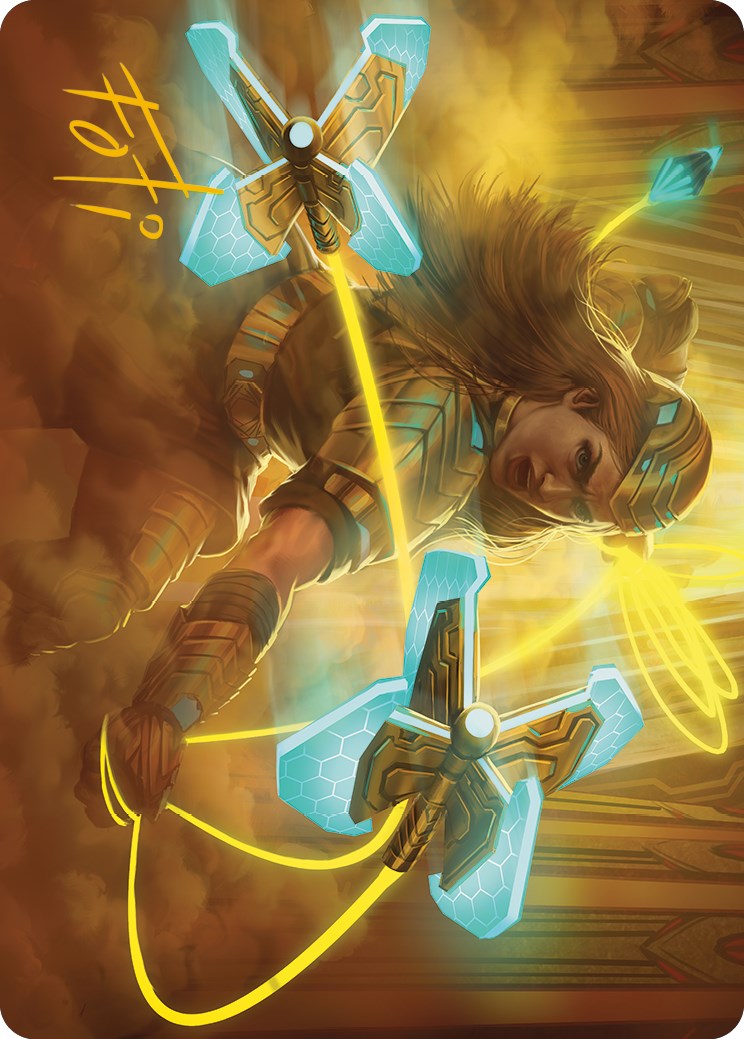 Bladehold War-Whip Art Card (Gold-Stamped Signature) [Phyrexia: All Will Be One Art Series] | Anubis Games and Hobby