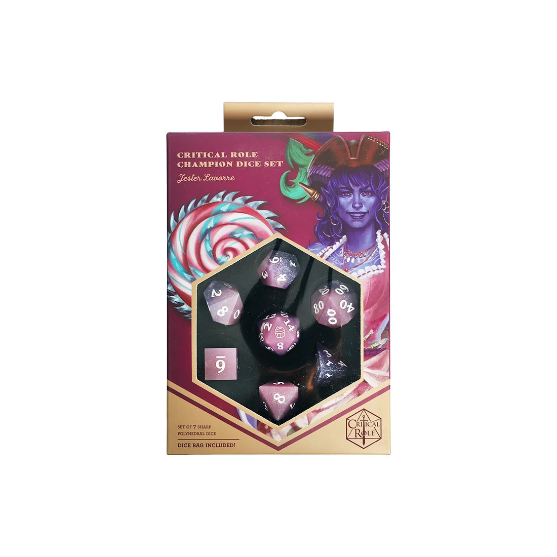 Mighty Nein Champion Dice Set - Jester Lavorre | Anubis Games and Hobby