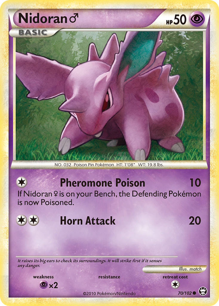 Nidoran (70/102) (Male) [HeartGold & SoulSilver: Triumphant] | Anubis Games and Hobby
