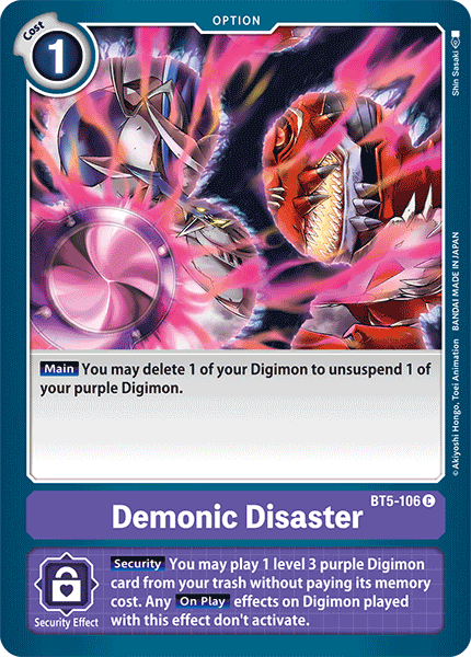 Demonic Disaster [BT5-106] [Battle of Omni] | Anubis Games and Hobby