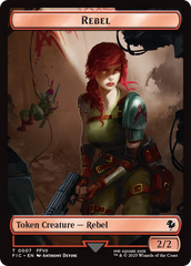 Soldier // Rebel Double-Sided Token (Surge Foil) [FINAL FANTASY Commander Tokens] | Anubis Games and Hobby