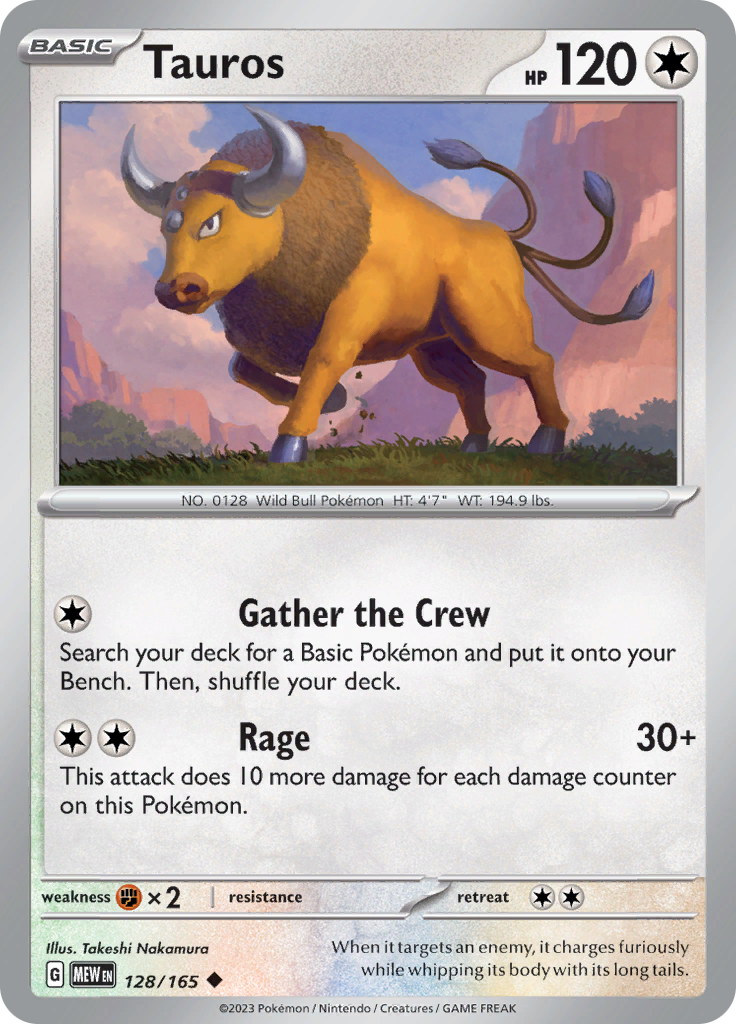 Tauros (128/165) [Scarlet & Violet: 151] | Anubis Games and Hobby