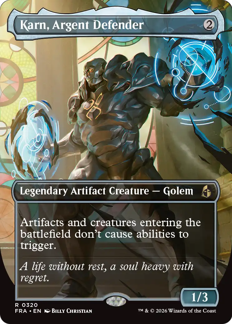 Karn, Argent Defender (Borderless) [Reality Fracture] | Anubis Games and Hobby
