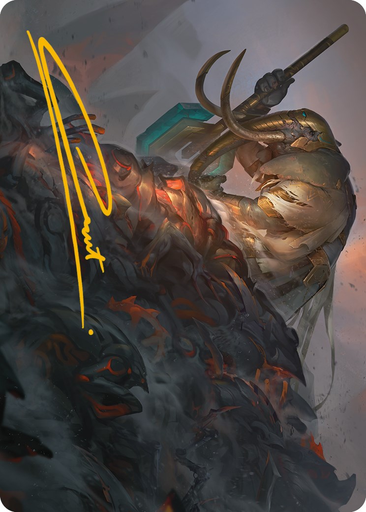 Against All Odds Art Card (Gold-Stamped Signature) [Phyrexia: All Will Be One Art Series] | Anubis Games and Hobby