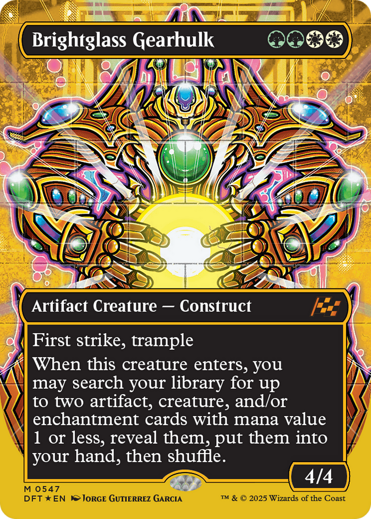 Brightglass Gearhulk (Borderless) (First-Place Foil) [Aetherdrift] | Anubis Games and Hobby