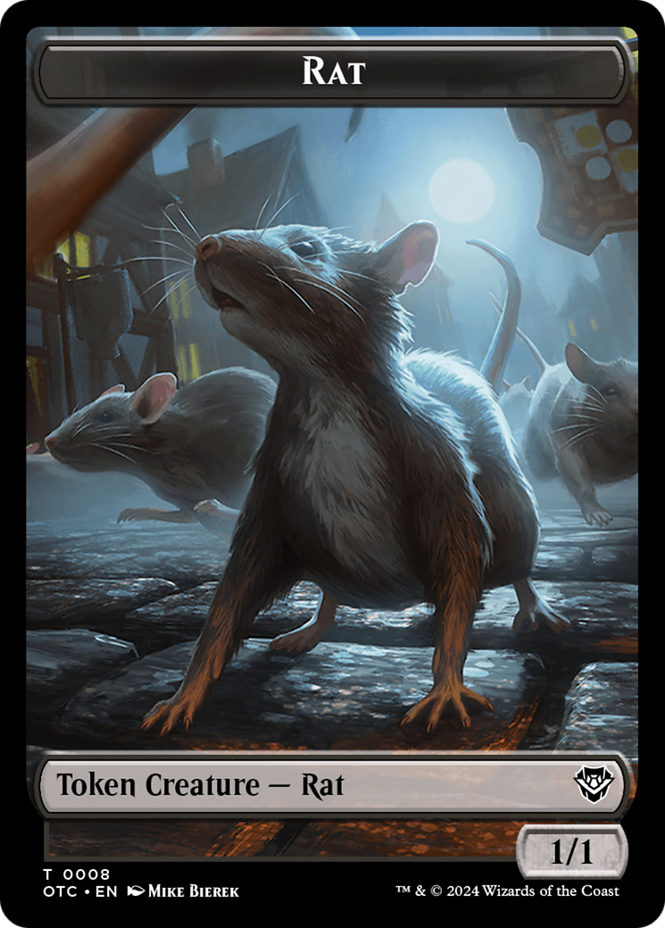 Rat // Blood Double-Sided Token [Outlaws of Thunder Junction Commander Tokens] | Anubis Games and Hobby