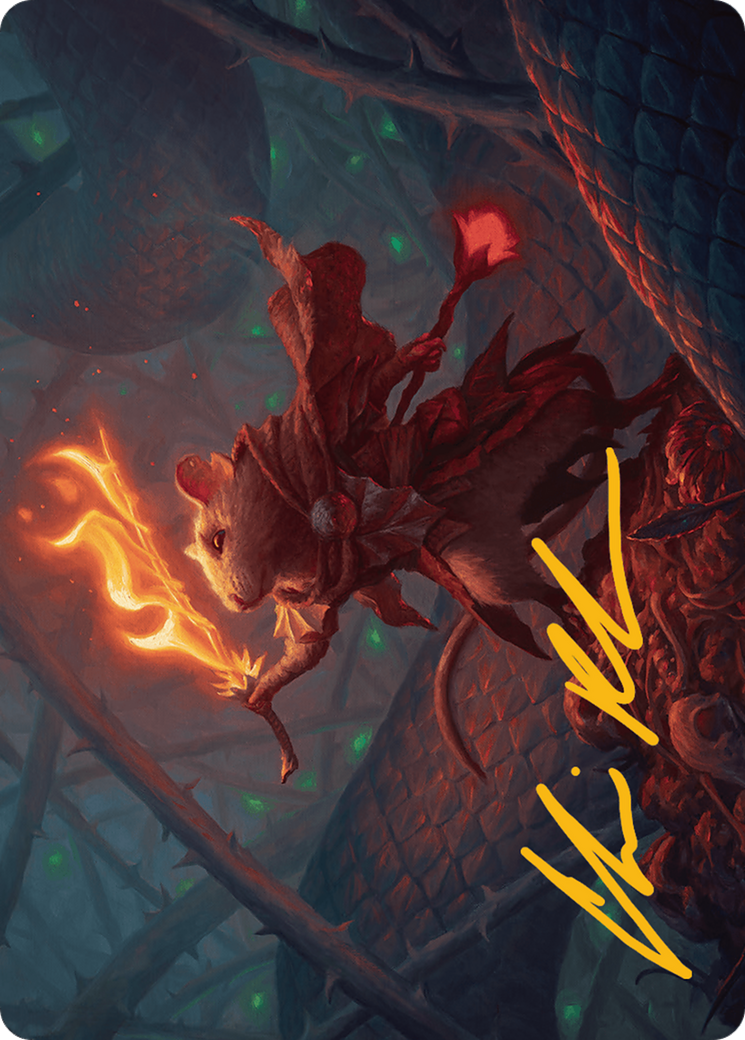 Emberheart Challenger Art Card (Gold-Stamped Signature) [Bloomburrow Art Series] | Anubis Games and Hobby