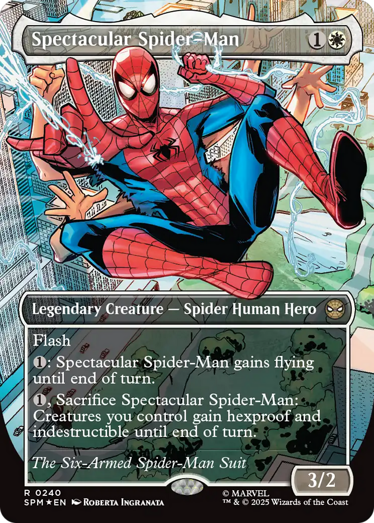 Spectacular Spider-Man (0240) (Borderless) (Textured Foil) [Marvel's Spider-Man] | Anubis Games and Hobby