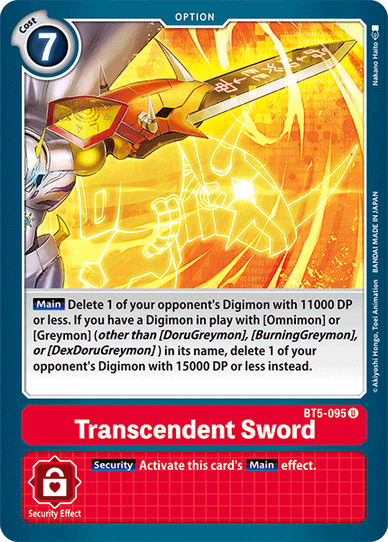 Transcendent Sword [BT5-095] [Battle of Omni] | Anubis Games and Hobby