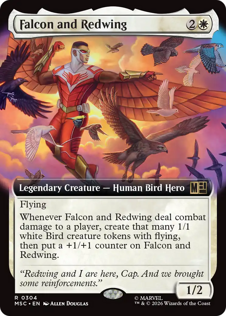 Falcon and Redwing (Extended Art) [Marvel Super Heroes Commander] | Anubis Games and Hobby