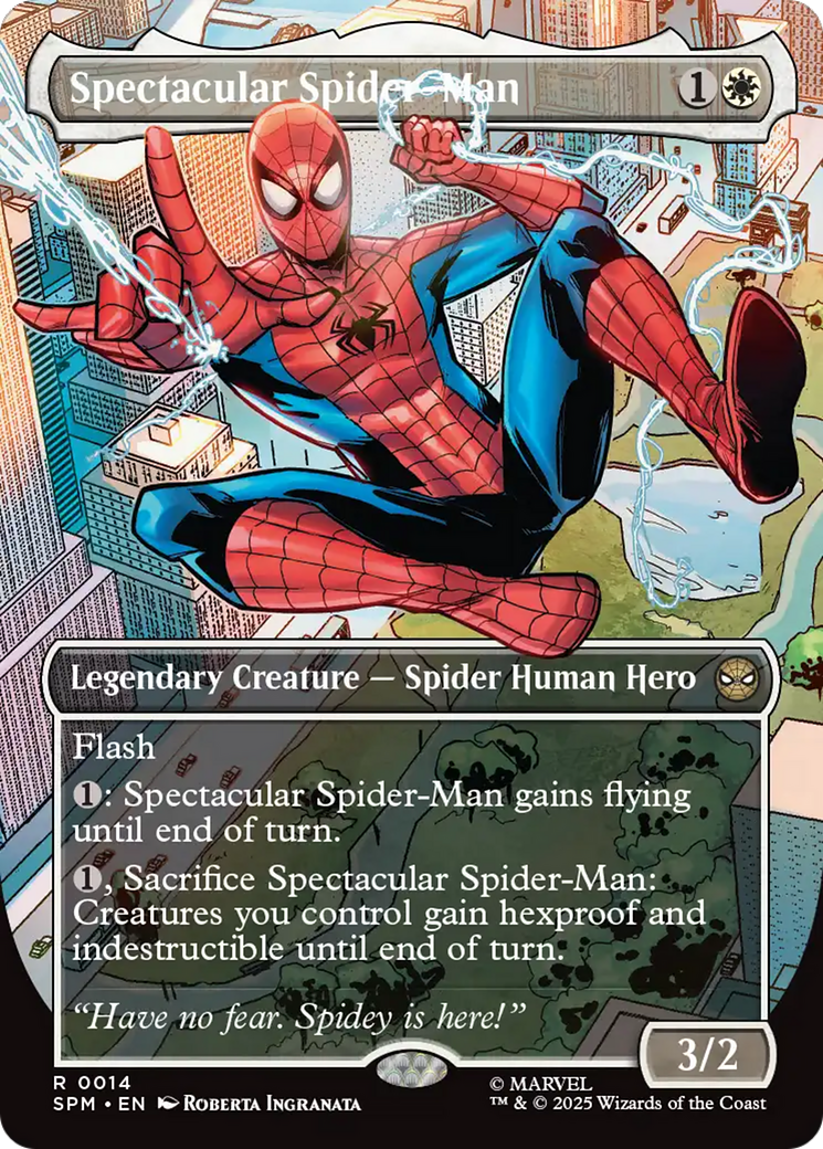 Spectacular Spider-Man (Borderless) [Marvel's Spider-Man Prerelease Promos] | Anubis Games and Hobby