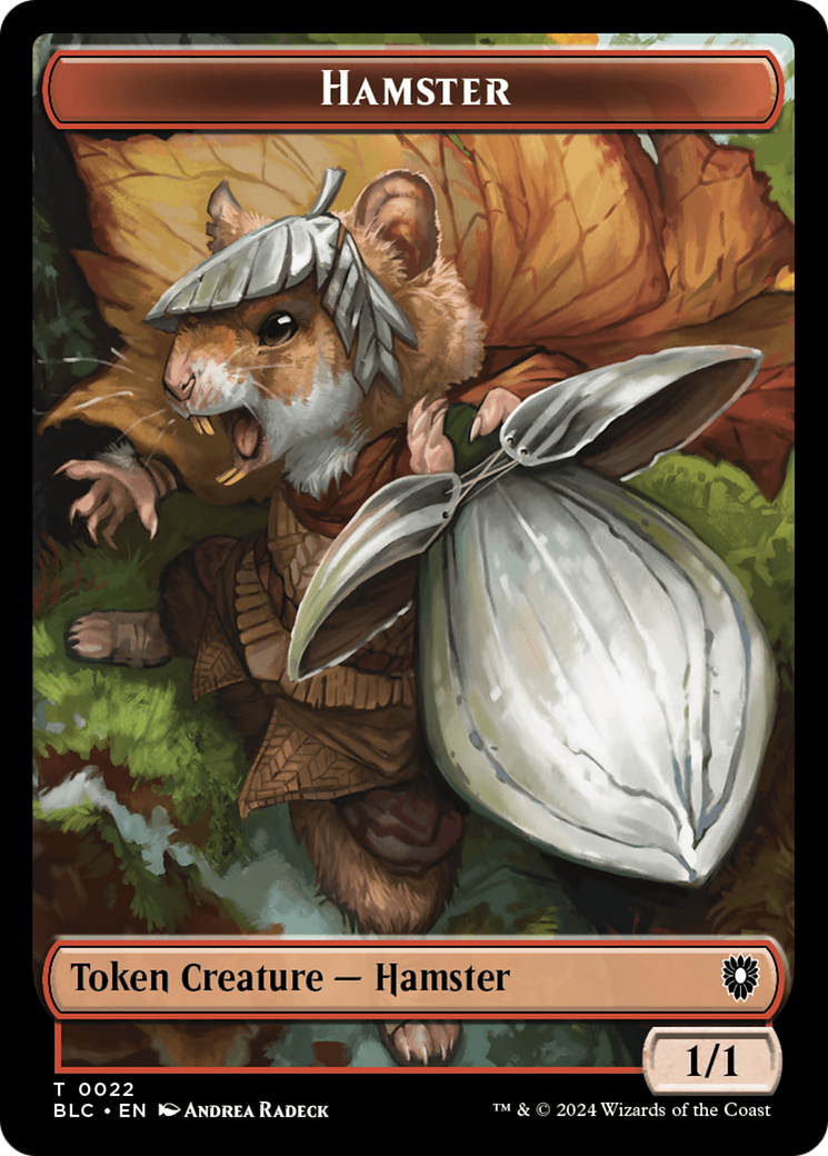 Hamster // Beast (024) Double-Sided Token [Bloomburrow Commander Tokens] | Anubis Games and Hobby