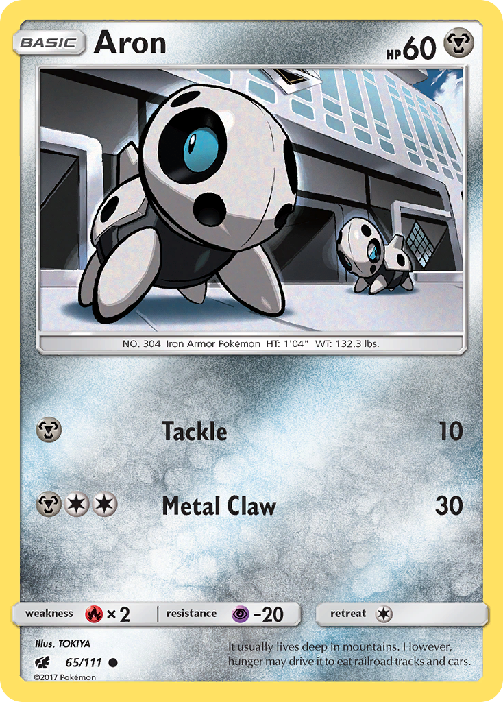Aron (65/111) [Sun & Moon: Crimson Invasion] | Anubis Games and Hobby