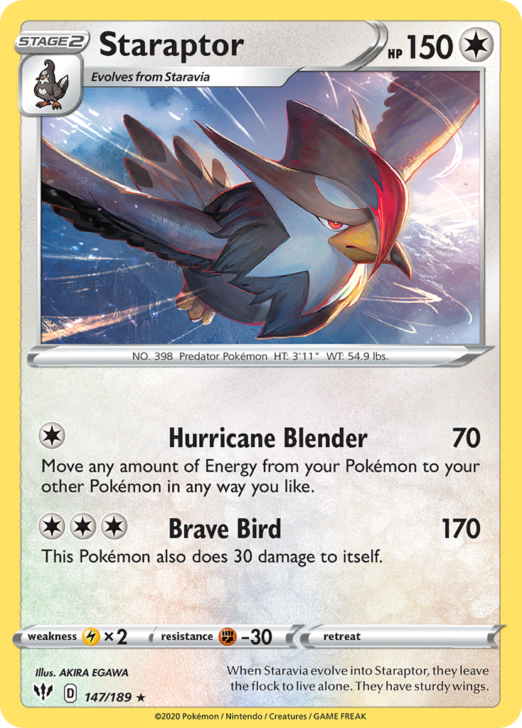 Staraptor (147/189) [Sword & Shield: Darkness Ablaze] | Anubis Games and Hobby