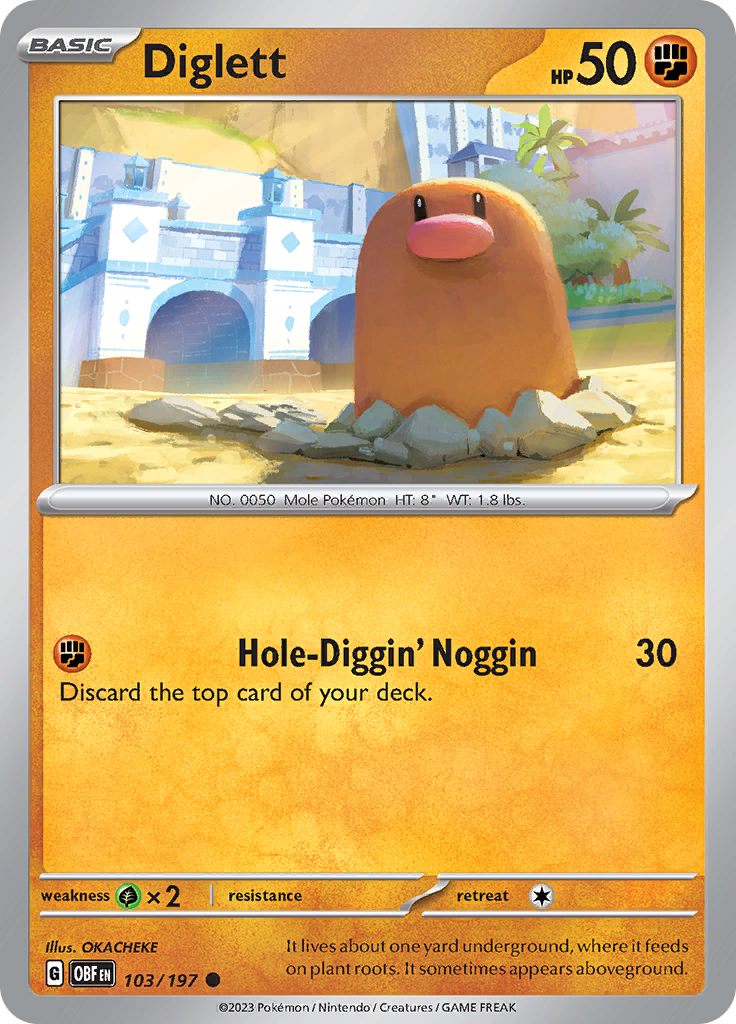 Diglett (103/197) [Scarlet & Violet: Obsidian Flames] | Anubis Games and Hobby