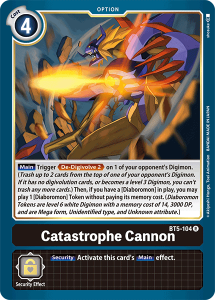 Catastrophe Cannon [BT5-104] [Battle of Omni] | Anubis Games and Hobby