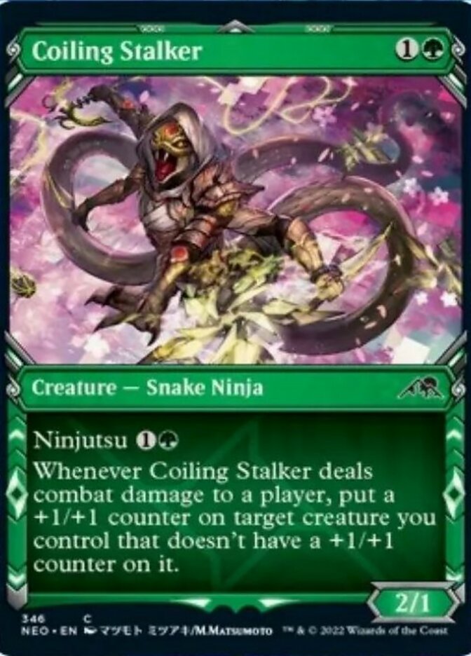 Coiling Stalker (Showcase Ninja) [Kamigawa: Neon Dynasty] | Anubis Games and Hobby