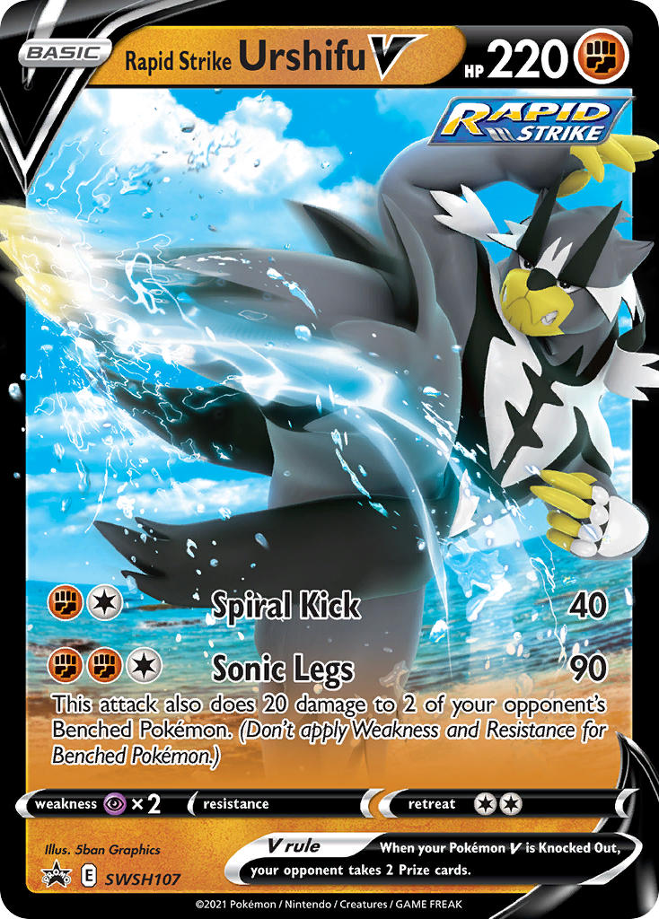 Rapid Strike Urshifu V (SWSH107) (Jumbo Card) [Sword & Shield: Black Star Promos] | Anubis Games and Hobby