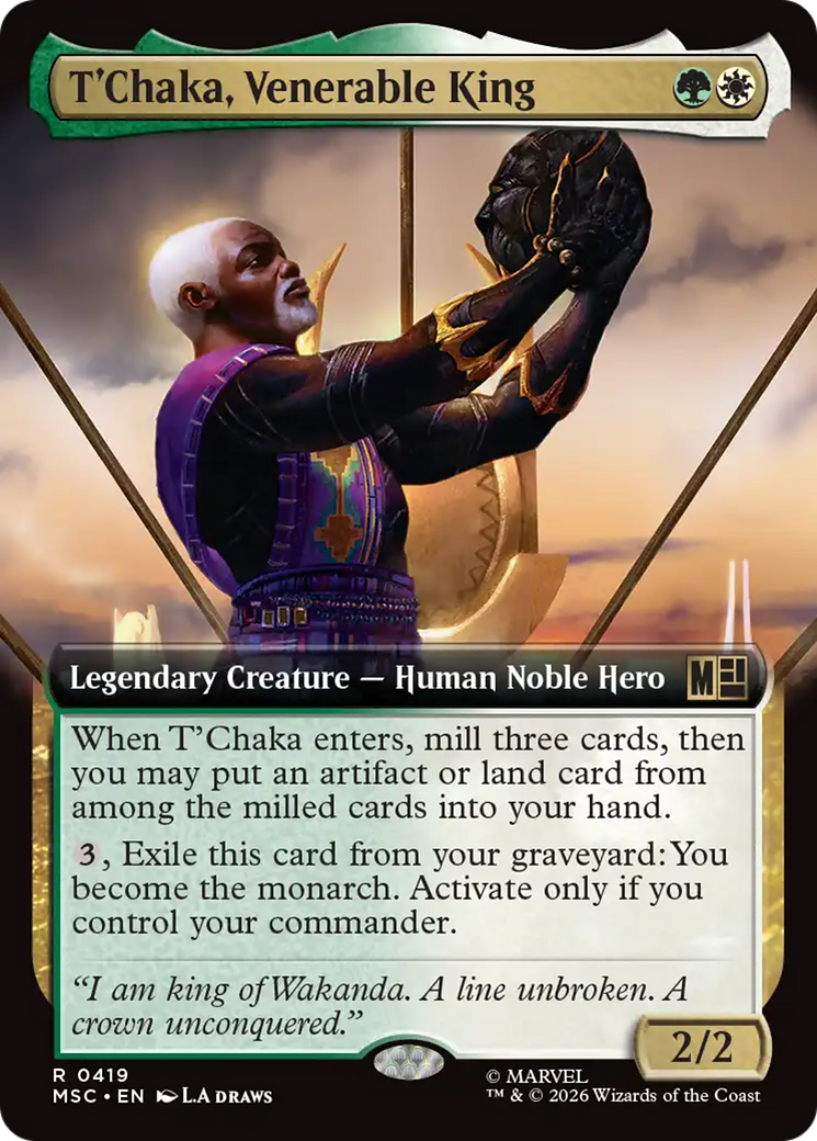 T'Chaka, Venerable King (Extended Art) [Marvel Super Heroes Commander] | Anubis Games and Hobby