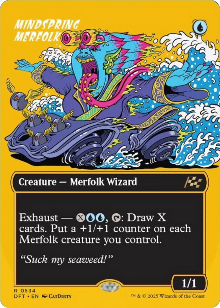 Mindspring Merfolk (Borderless) (First-Place Foil) [Aetherdrift] | Anubis Games and Hobby
