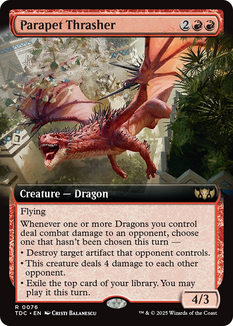 Parapet Thrasher (Extended Art) [Tarkir: Dragonstorm Commander] | Anubis Games and Hobby