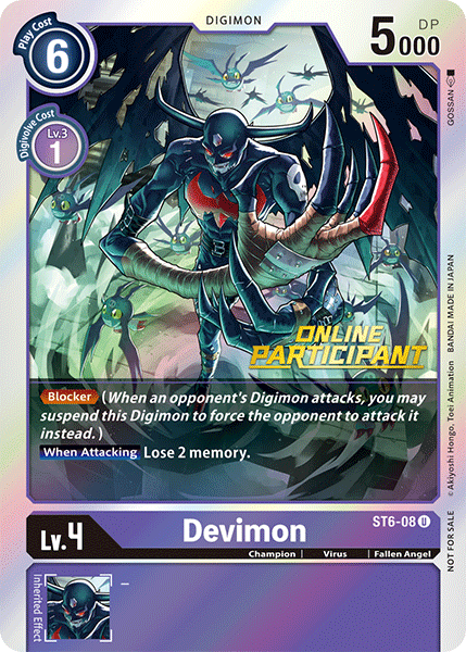 Devimon [ST6-08] (Online Participant) [Starter Deck: Venomous Violet Promos] | Anubis Games and Hobby