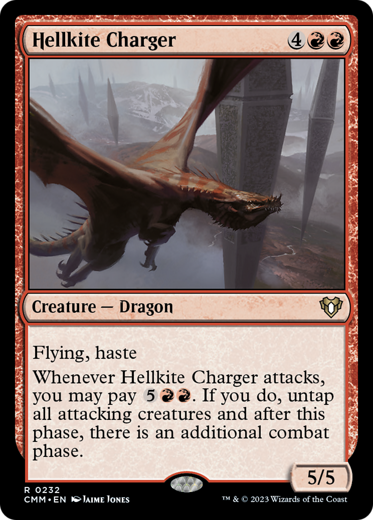 Hellkite Charger (Foil Etched) [Commander Masters] | Anubis Games and Hobby
