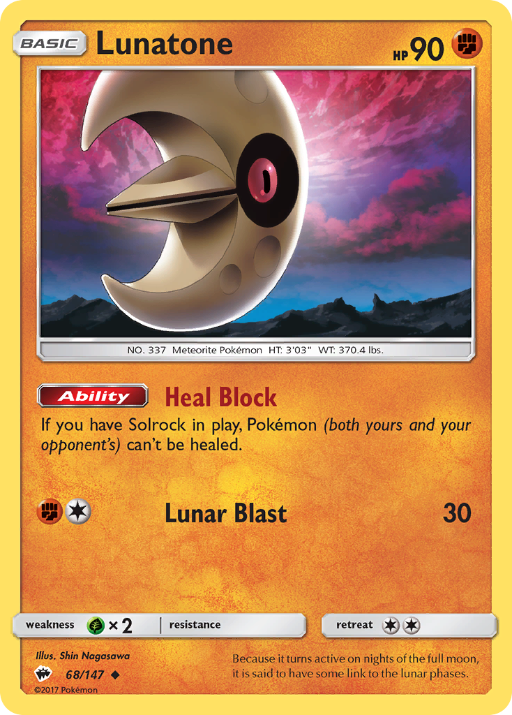 Lunatone (68/147) [Sun & Moon: Burning Shadows] | Anubis Games and Hobby