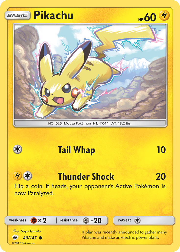 Pikachu (40/147) [Sun & Moon: Burning Shadows] | Anubis Games and Hobby